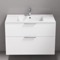 Wall Mounted Bathroom Vanity, Modern, 36